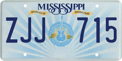 MS license plate ZJJ715