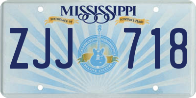 MS license plate ZJJ718