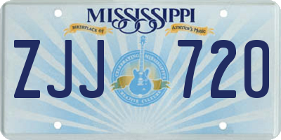 MS license plate ZJJ720