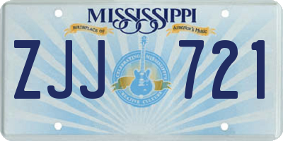 MS license plate ZJJ721