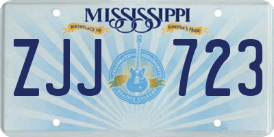 MS license plate ZJJ723