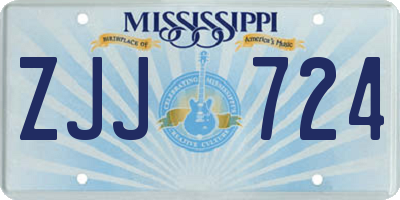 MS license plate ZJJ724