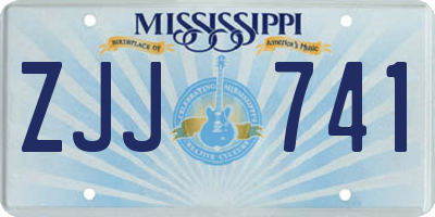 MS license plate ZJJ741
