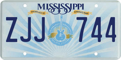 MS license plate ZJJ744