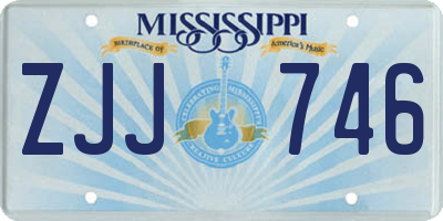 MS license plate ZJJ746