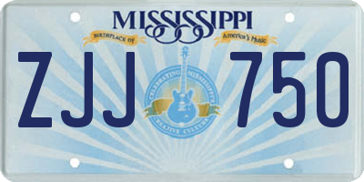 MS license plate ZJJ750