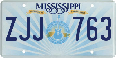 MS license plate ZJJ763