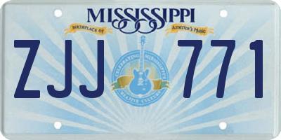 MS license plate ZJJ771