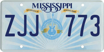 MS license plate ZJJ773