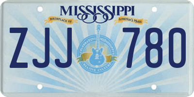 MS license plate ZJJ780