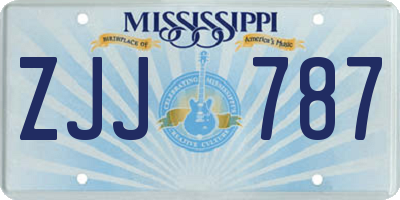 MS license plate ZJJ787