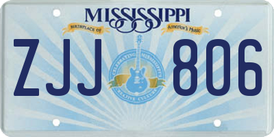 MS license plate ZJJ806