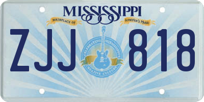 MS license plate ZJJ818