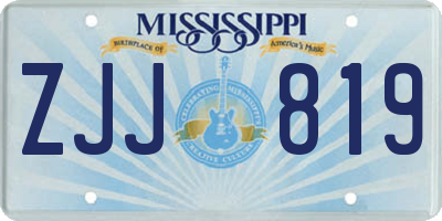 MS license plate ZJJ819