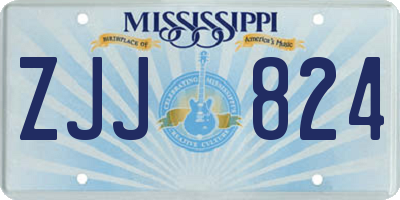 MS license plate ZJJ824