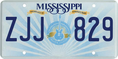 MS license plate ZJJ829