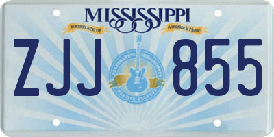 MS license plate ZJJ855