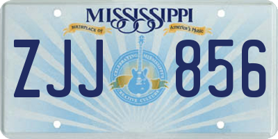 MS license plate ZJJ856