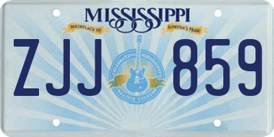 MS license plate ZJJ859