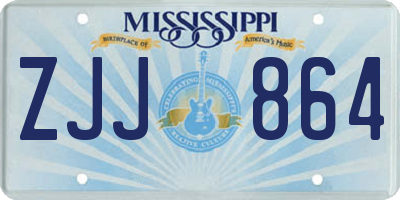 MS license plate ZJJ864