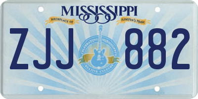 MS license plate ZJJ882