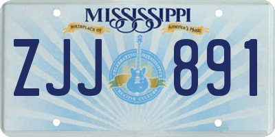 MS license plate ZJJ891