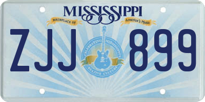 MS license plate ZJJ899