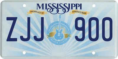 MS license plate ZJJ900