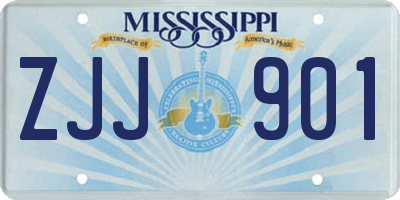 MS license plate ZJJ901