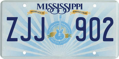 MS license plate ZJJ902