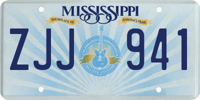 MS license plate ZJJ941