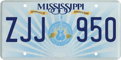 MS license plate ZJJ950