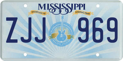 MS license plate ZJJ969