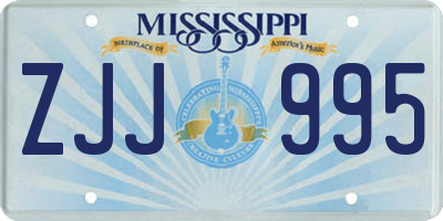 MS license plate ZJJ995