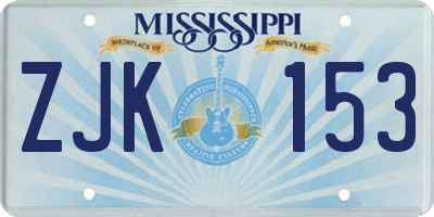 MS license plate ZJK153