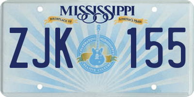 MS license plate ZJK155