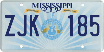 MS license plate ZJK185
