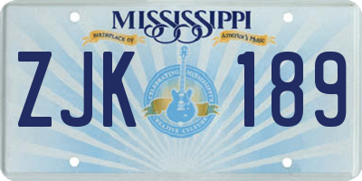 MS license plate ZJK189
