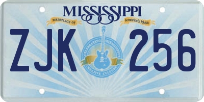MS license plate ZJK256