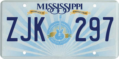 MS license plate ZJK297
