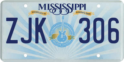 MS license plate ZJK306