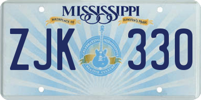 MS license plate ZJK330