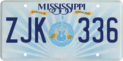 MS license plate ZJK336