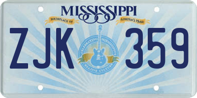 MS license plate ZJK359