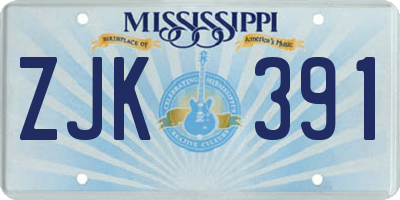 MS license plate ZJK391