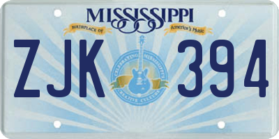 MS license plate ZJK394