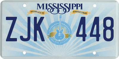 MS license plate ZJK448