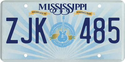 MS license plate ZJK485
