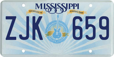 MS license plate ZJK659