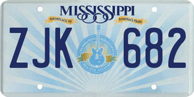 MS license plate ZJK682